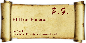Piller Ferenc névjegykártya